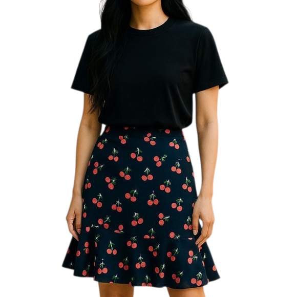 Talbots 🍒 Cherry Print A-Line Skirt - Picture 1 of 9